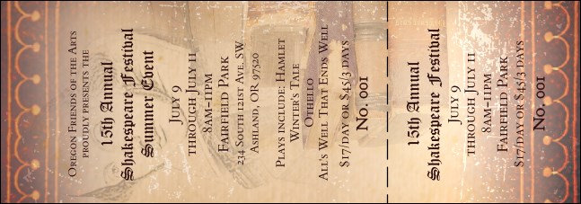 Performing Arts Event Ticket Product Front