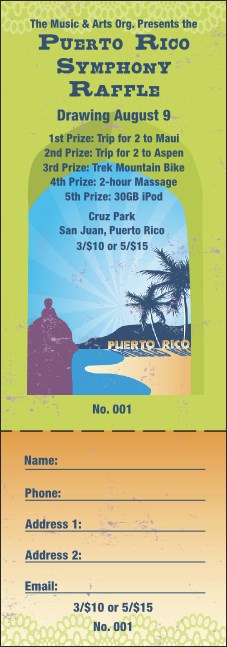 Puerto Rico Raffle Ticket Product Front