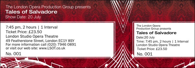 Opera Red General Admission Ticket Product Front