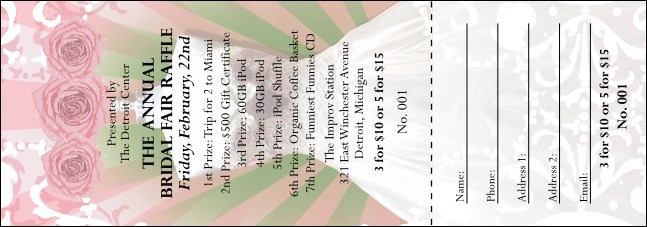Bridal Fair Raffle Ticket Product Front