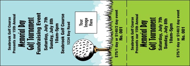 Golf Event Ticket Product Front