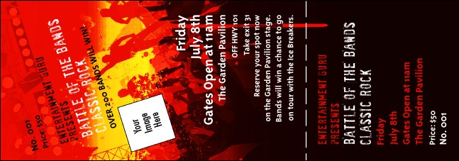 Rock Concert Red Event Ticket Product Front