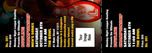 Bowling Event Ticket Product Front