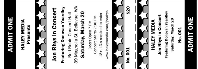 All Purpose Stars General Admission Ticket 001 Product Front