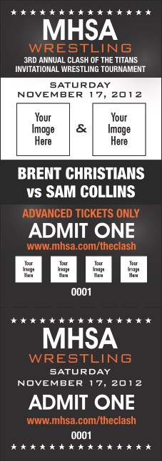 Wrestling Event Ticket (Black) Product Front