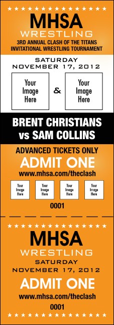 Wrestling Event Ticket (Orange)
