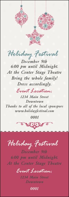 Snowflake Ornament Event Ticket Product Front