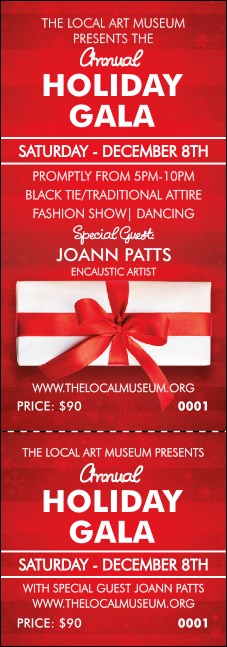 Holiday Gift Event Ticket Product Front