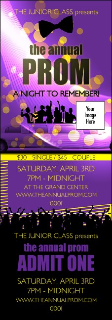 Prom Limo Event Ticket Product Front
