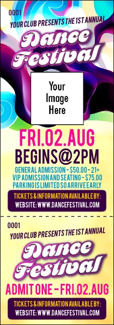Disco Dance Event Ticket Product Front