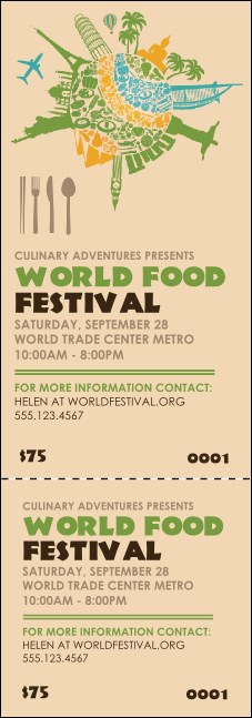 Food Festival Event Ticket Product Front