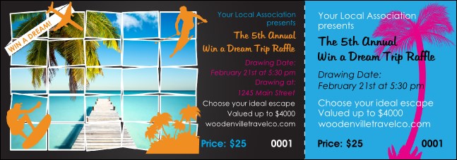 Win a Vacation Event Ticket Product Front