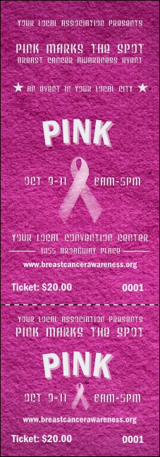 Breast Cancer Pink Ribbon Event Ticket Product Front