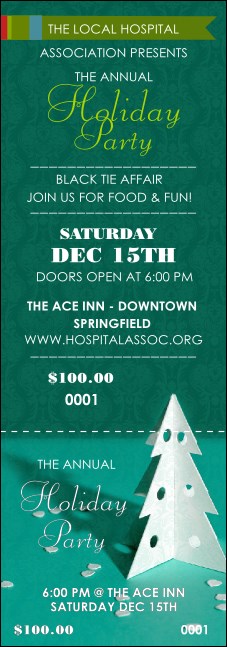 Paper Christmas Tree Event Ticket
