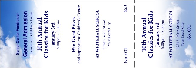 Blue Skies Event Ticket Product Front