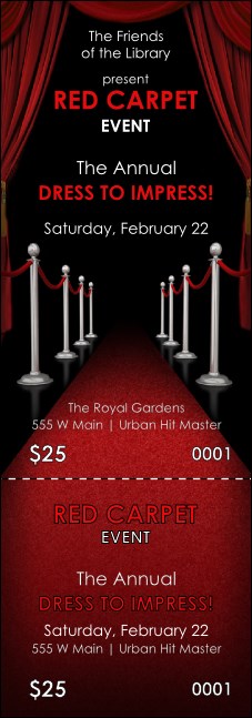 Red Carpet Event Ticket Product Front