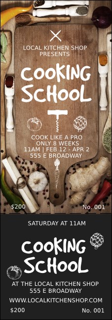 Cooking School Event Ticket Product Front