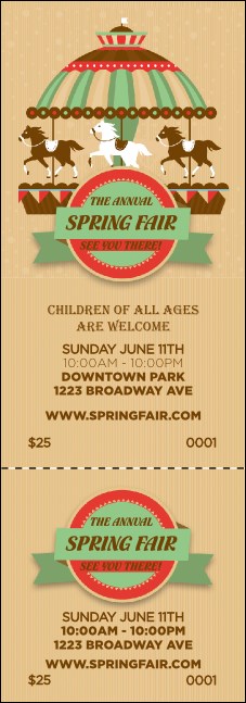 Merry Go Round Event Ticket Product Front