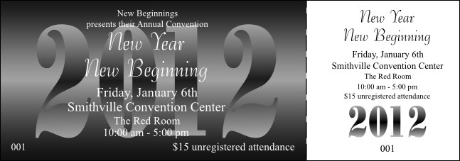 Year General Admission Ticket (Black) Product Front