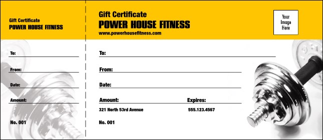 Dumbbell Logo Gift Certificate Product Front