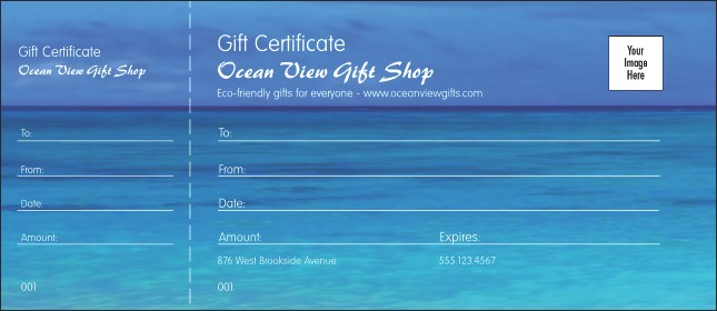 Nature Series - Blue Ocean Gift Certificate