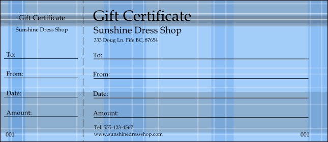 Plaid Gift Certificate