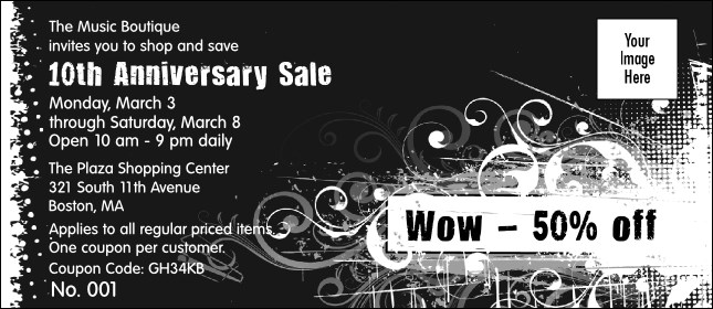 Elegant Explosion BW Coupon