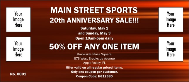 Orange Slant Coupon Product Front