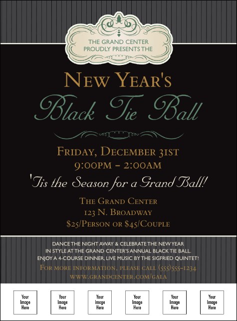 Classic Black Pinstripe Logo Flyer