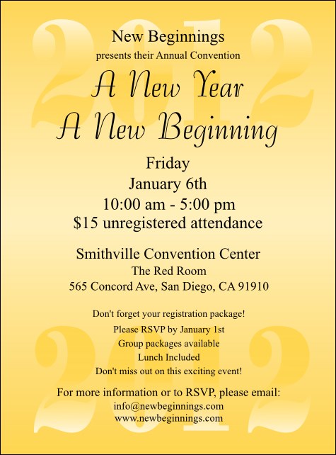 Year Flyer (Gold) Product Front