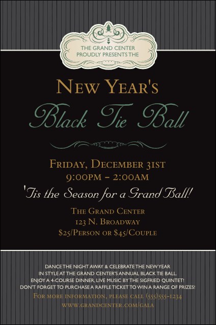 Classic Black Pinstripe Poster Product Front