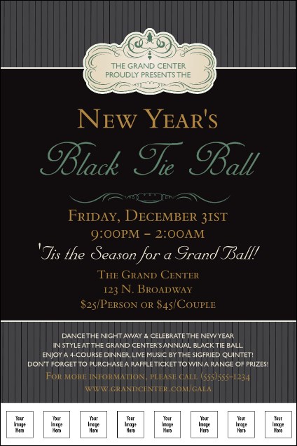 Classic Black Pinstripe Logo Poster Product Front