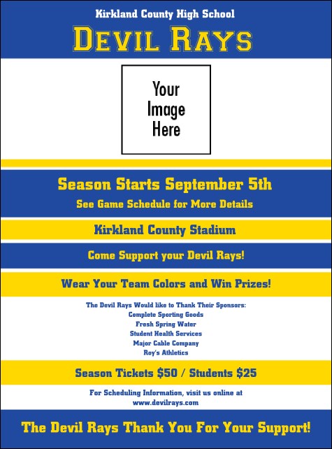 Sports Flyer 001 in Blue and Yellow Product Front