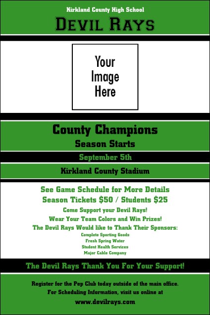 Sports Poster 001 in Green and Black Product Front