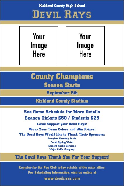 Sports Poster 002 in Blue and Gold Product Front