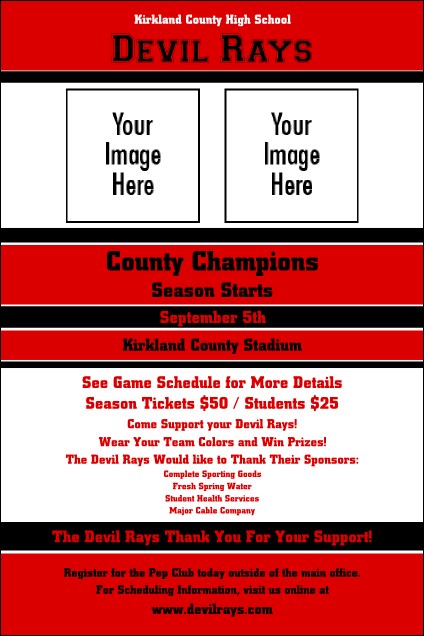 Sports Poster 002 in Red and Black Product Front