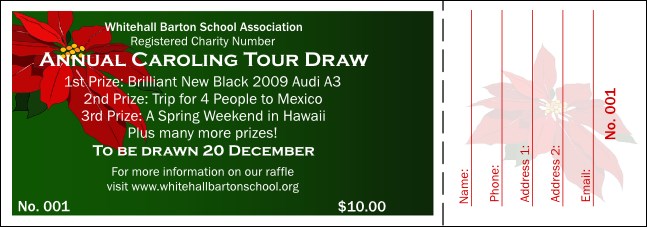 Christmas Poinsettia Raffle Ticket 001