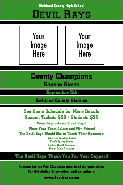 Sports Poster 002 in Green and Black Product Front