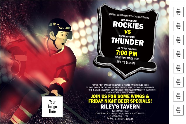 Hockey Badge Red Logo Poster Product Front