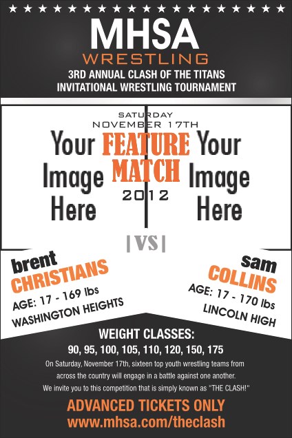 Wrestling Poster (Black) Product Front