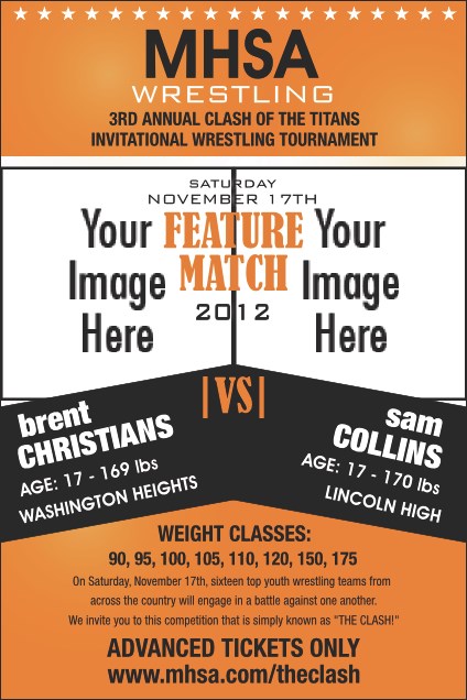 Wrestling Poster (Orange) Product Front