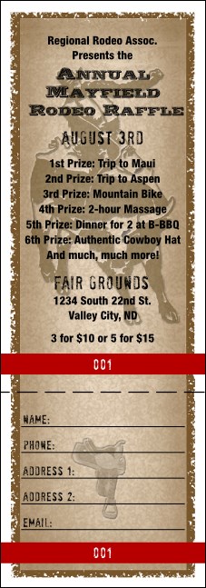 Rodeo Raffle Ticket 002 Product Front