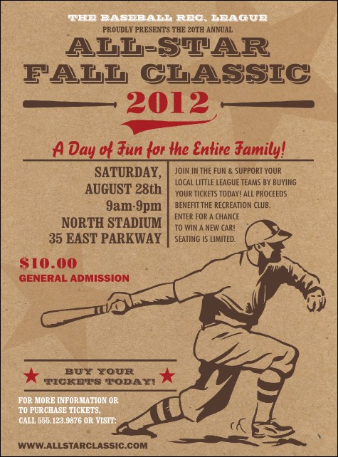 All Star Retro Baseball Flyer