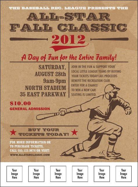 All Star Retro Baseball Logo Flyer Product Front