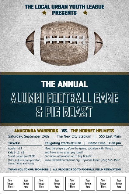 Football Blue Logo Poster Product Front