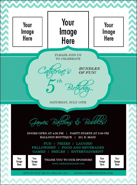 Happy Birthday Chevron Flyer Product Front