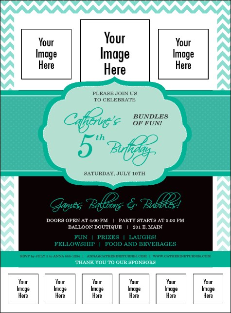 Happy Birthday Chevron Logo Flyer Product Front