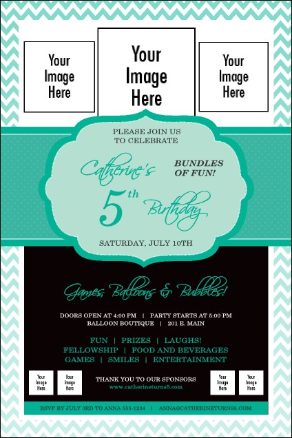 Happy Birthday Chevron Poster Product Front