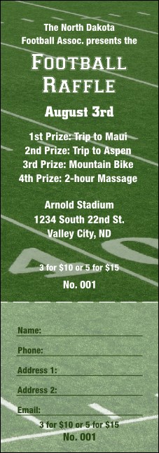 Football Raffle Ticket 002 Product Front