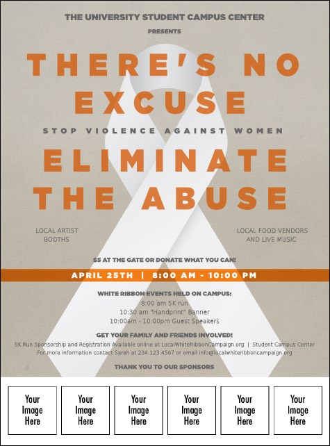 White Ribbon Logo Flyer